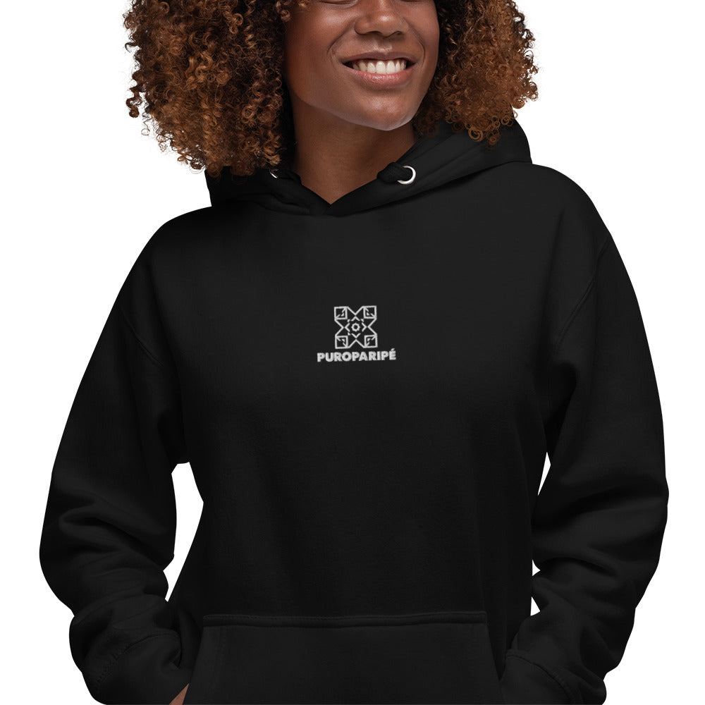 Sudadera logo centro bordado grande con capucha - Unisex